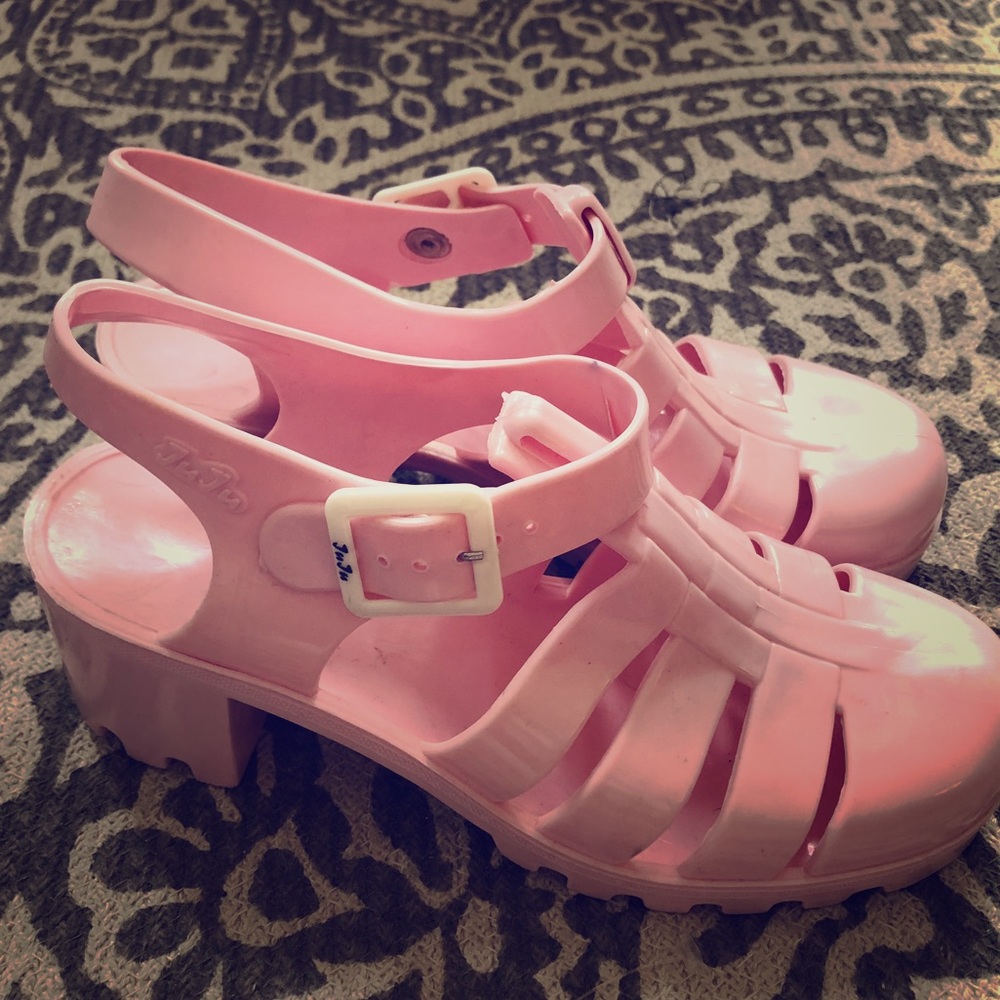 RARE UK Juju Pink Jelly Sandals